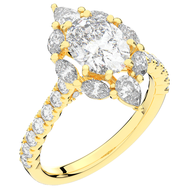 2.75CT.TW OVAL LAB DIAMOND HALO ENGAGEMENT RING - Nazarelle
