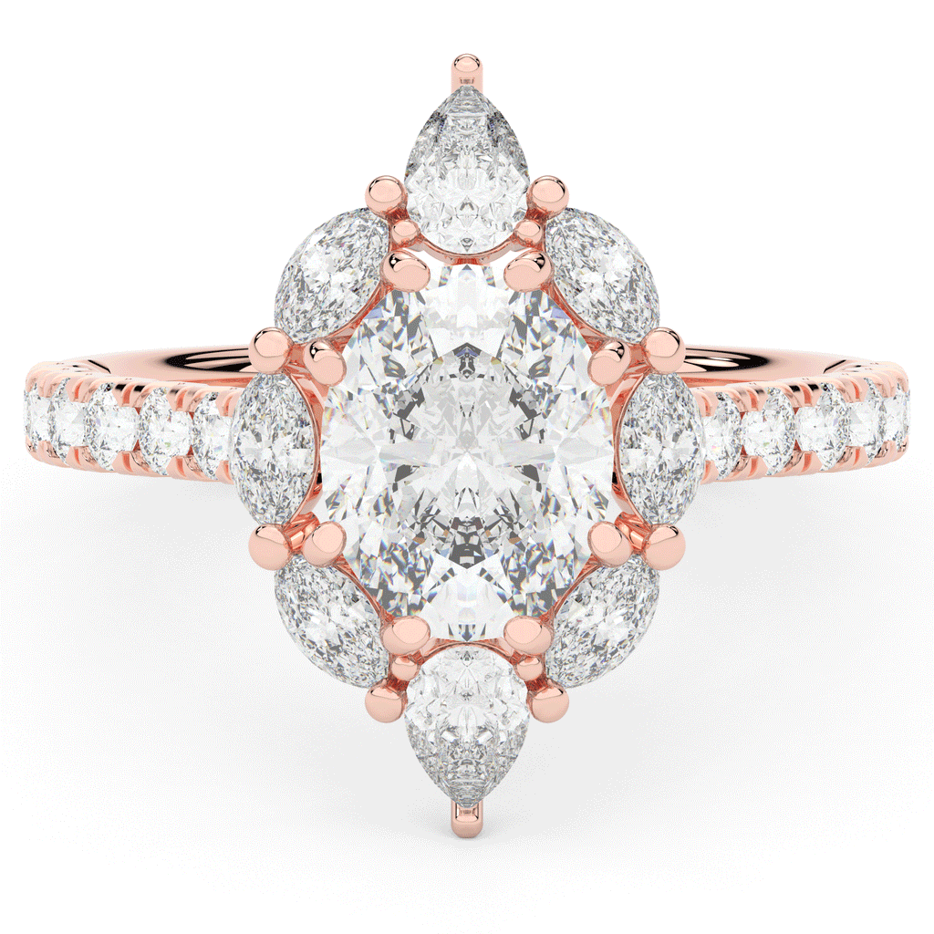 2.75CT.TW OVAL LAB DIAMOND HALO ENGAGEMENT RING - Nazarelle