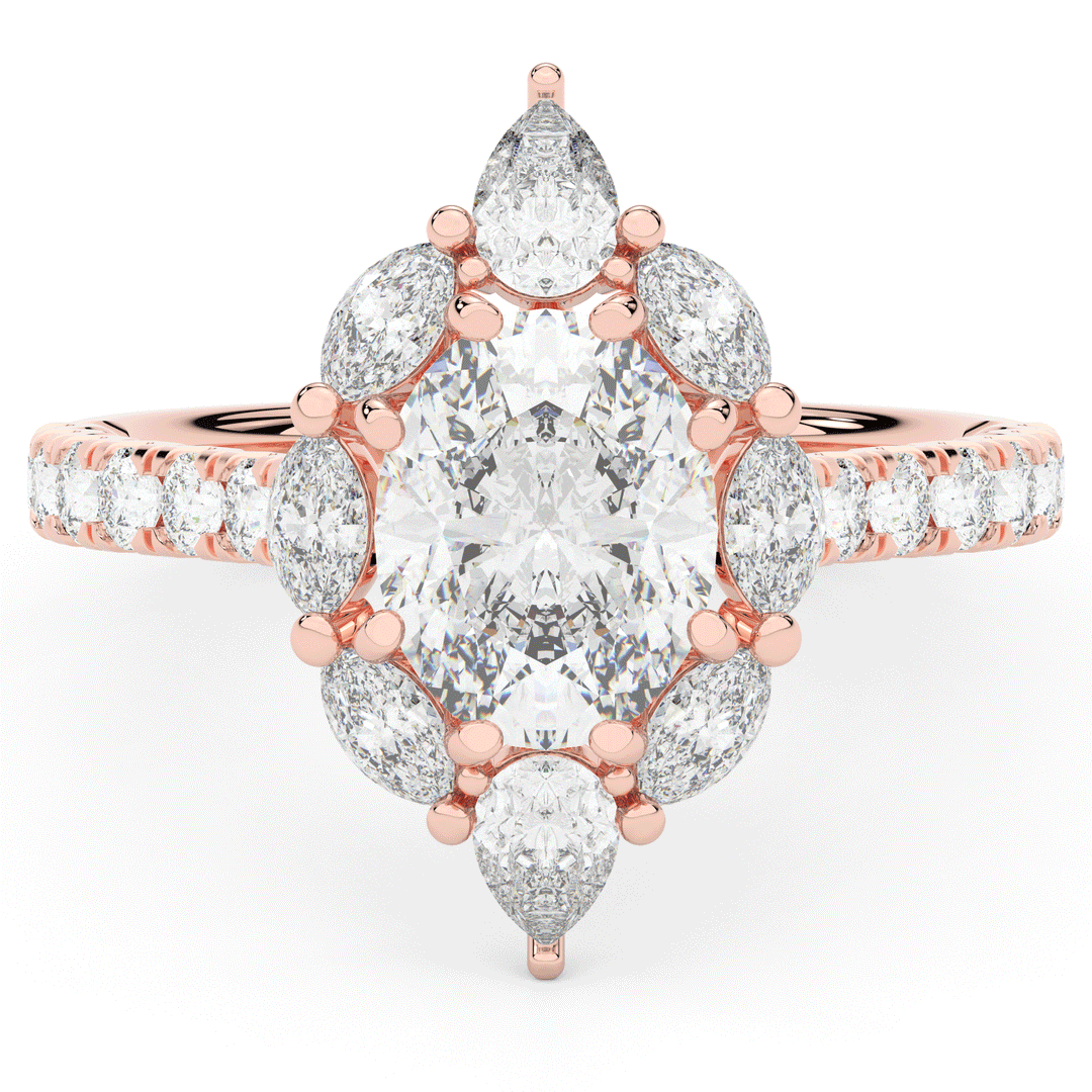 2.75CT.TW OVAL LAB DIAMOND HALO ENGAGEMENT RING - Nazarelle