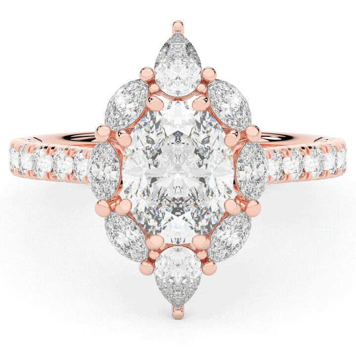 2.75CT.TW OVAL LAB DIAMOND HALO ENGAGEMENT RING - Nazarelle