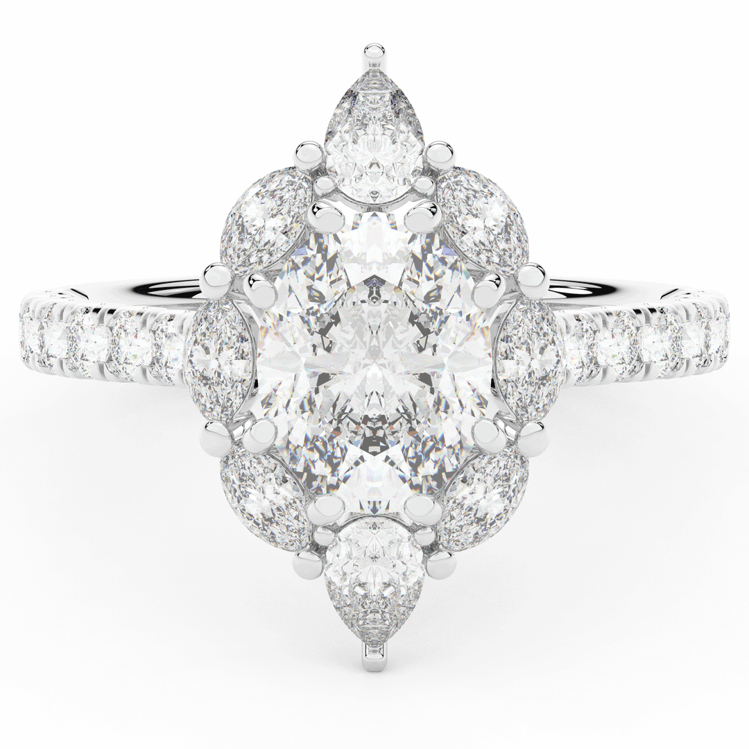 2.75CT.TW OVAL LAB DIAMOND HALO ENGAGEMENT RING - Nazarelle