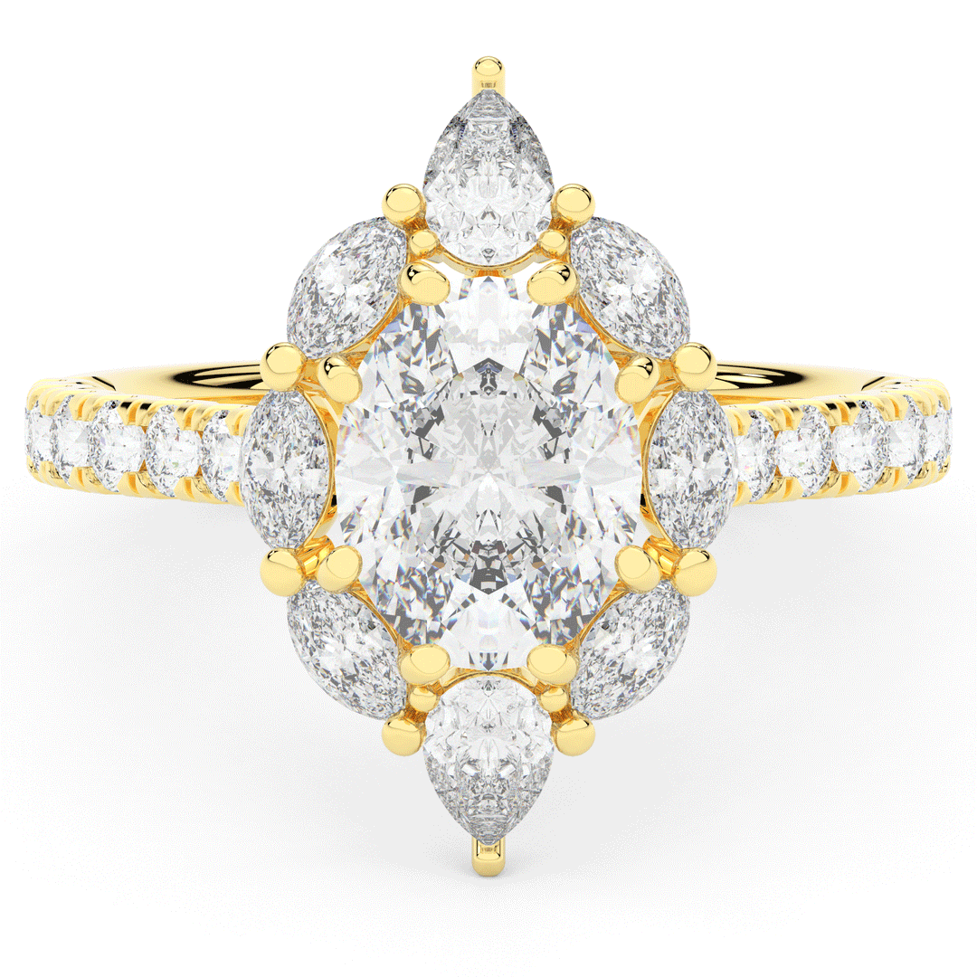 2.75CT.TW OVAL LAB DIAMOND HALO ENGAGEMENT RING - Nazarelle