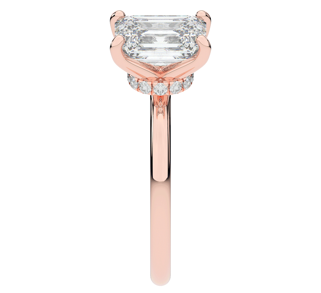 2.05CT.TW EMERALD CUT LAB DIAMOND SOLITAIRE ENGAGEMENT RING - Nazarelle