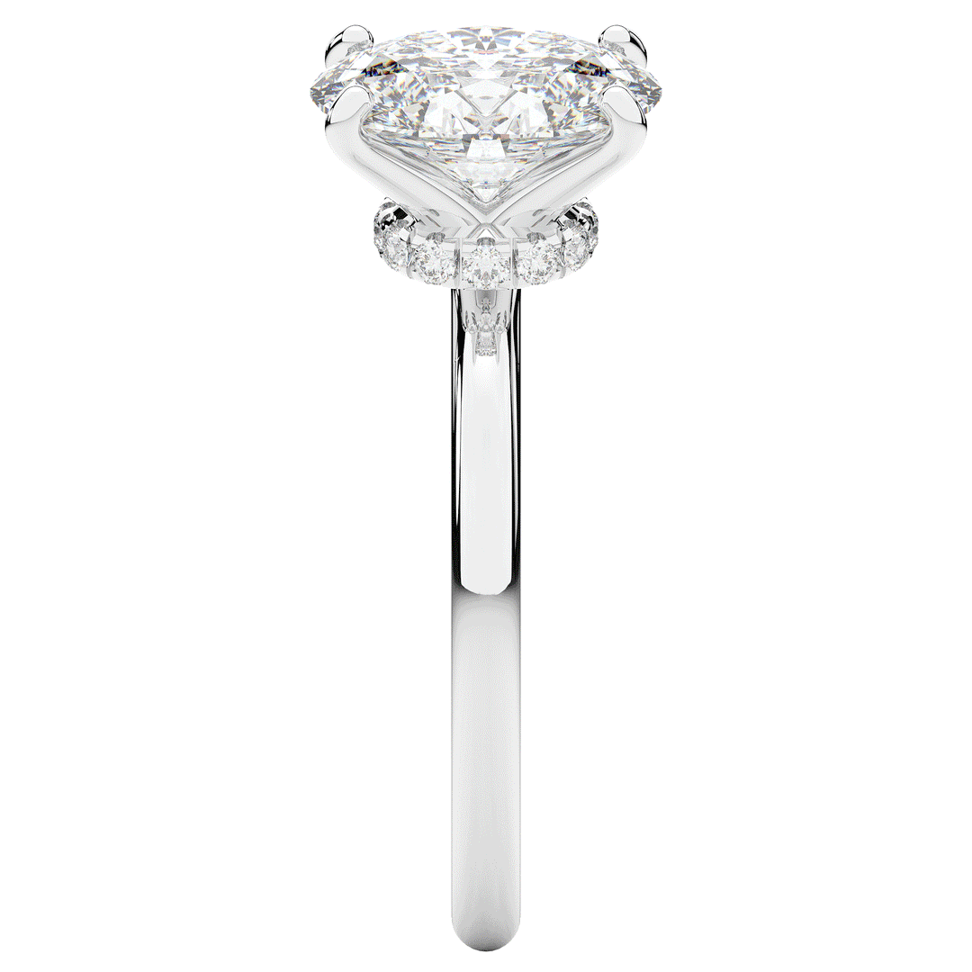 2.05CT.TW OVAL LAB DIAMOND SOLITAIRE ENGAGEMENT RING - Nazarelle