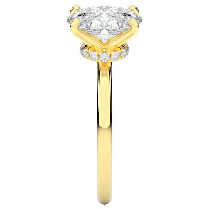 2.05CT.TW OVAL LAB DIAMOND SOLITAIRE ENGAGEMENT RING - Nazarelle