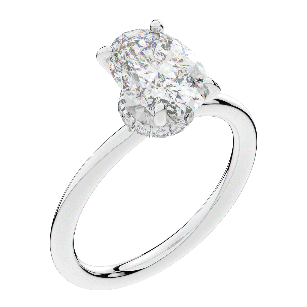 2.05CT.TW OVAL LAB DIAMOND SOLITAIRE ENGAGEMENT RING - Nazarelle