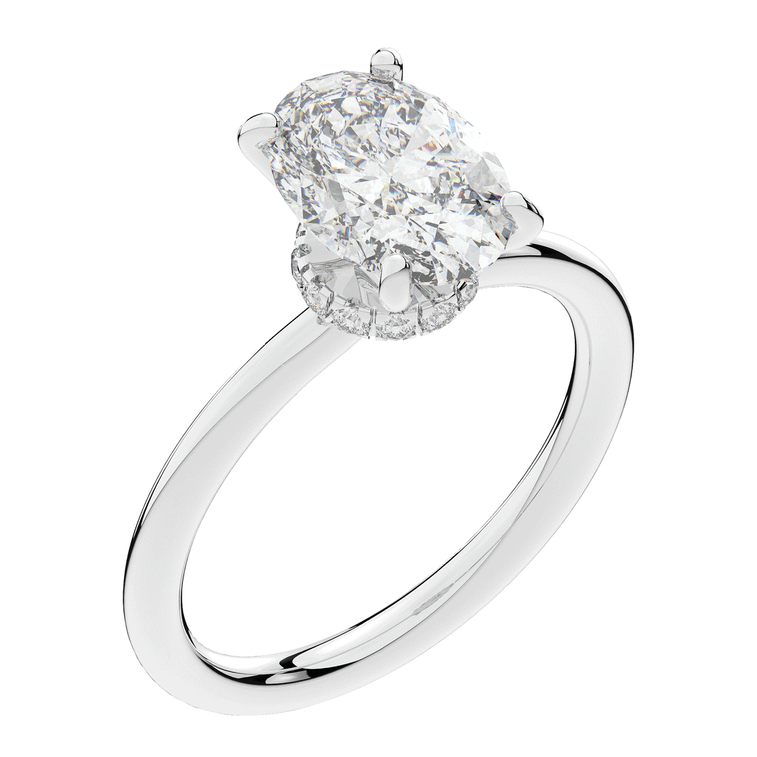 2.05CT.TW OVAL LAB DIAMOND SOLITAIRE ENGAGEMENT RING - Nazarelle