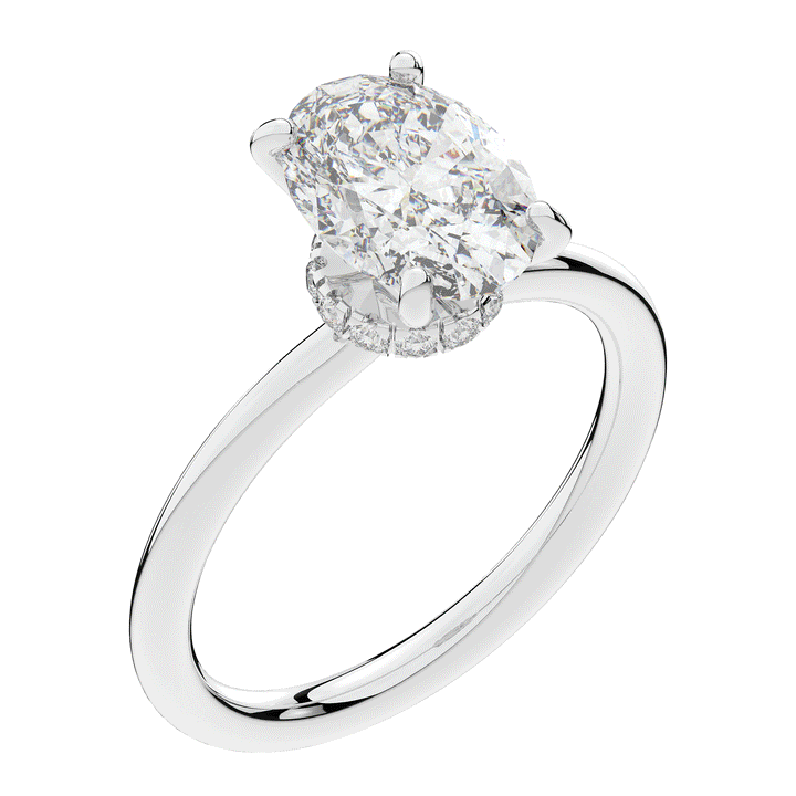 2.05CT.TW OVAL LAB DIAMOND SOLITAIRE ENGAGEMENT RING - Nazarelle