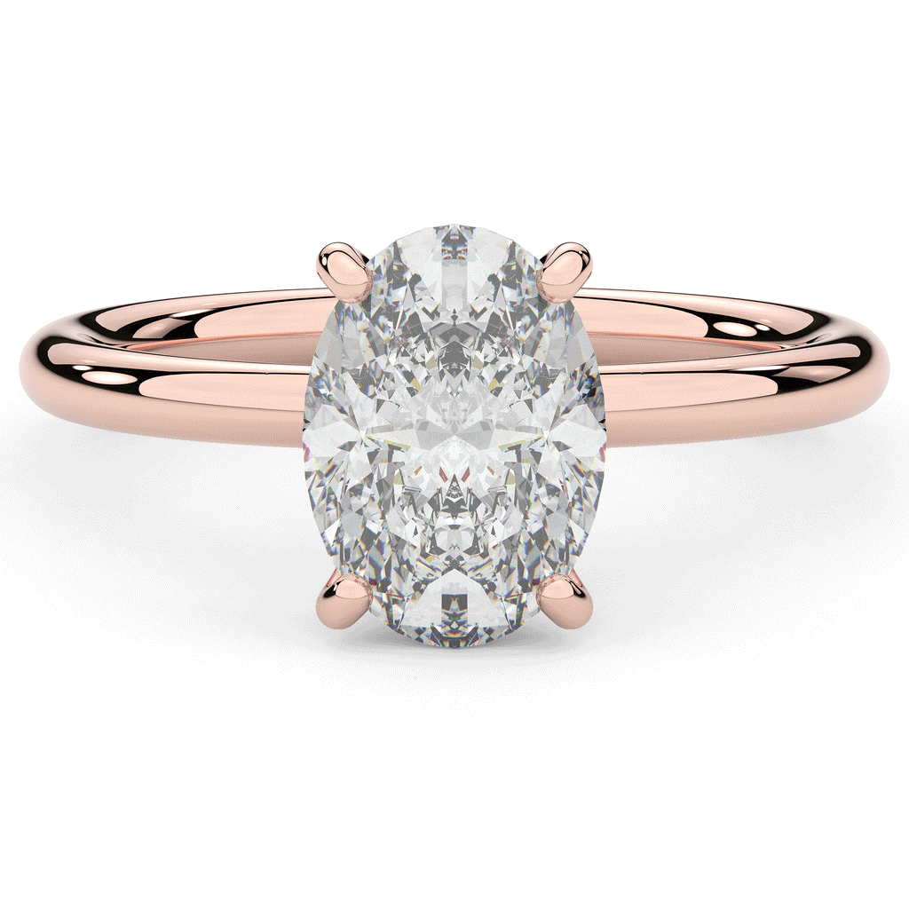 2.05CT.TW OVAL LAB DIAMOND SOLITAIRE ENGAGEMENT RING - Nazarelle