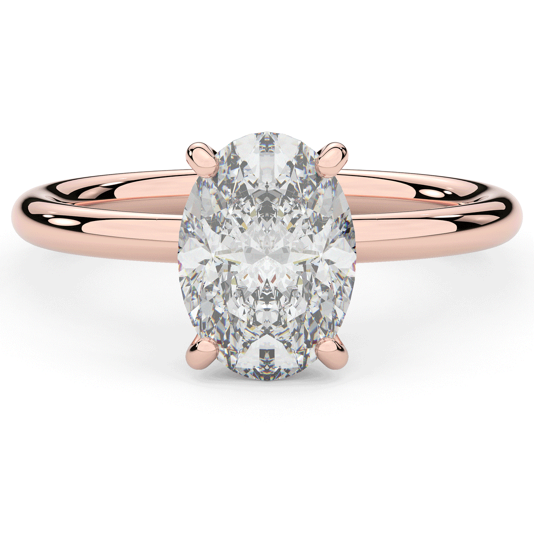 2.05CT.TW OVAL LAB DIAMOND SOLITAIRE ENGAGEMENT RING - Nazarelle