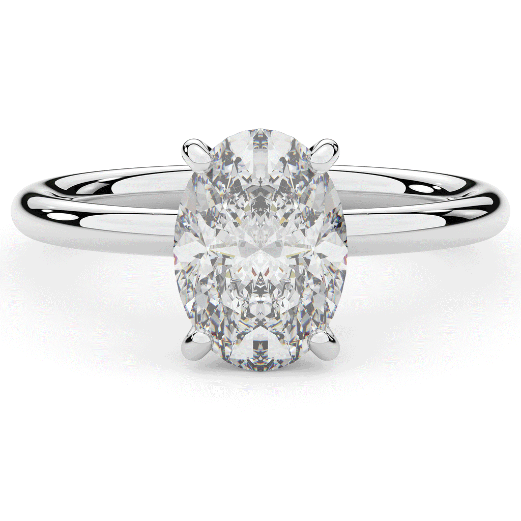 2.05CT.TW OVAL LAB DIAMOND SOLITAIRE ENGAGEMENT RING - Nazarelle