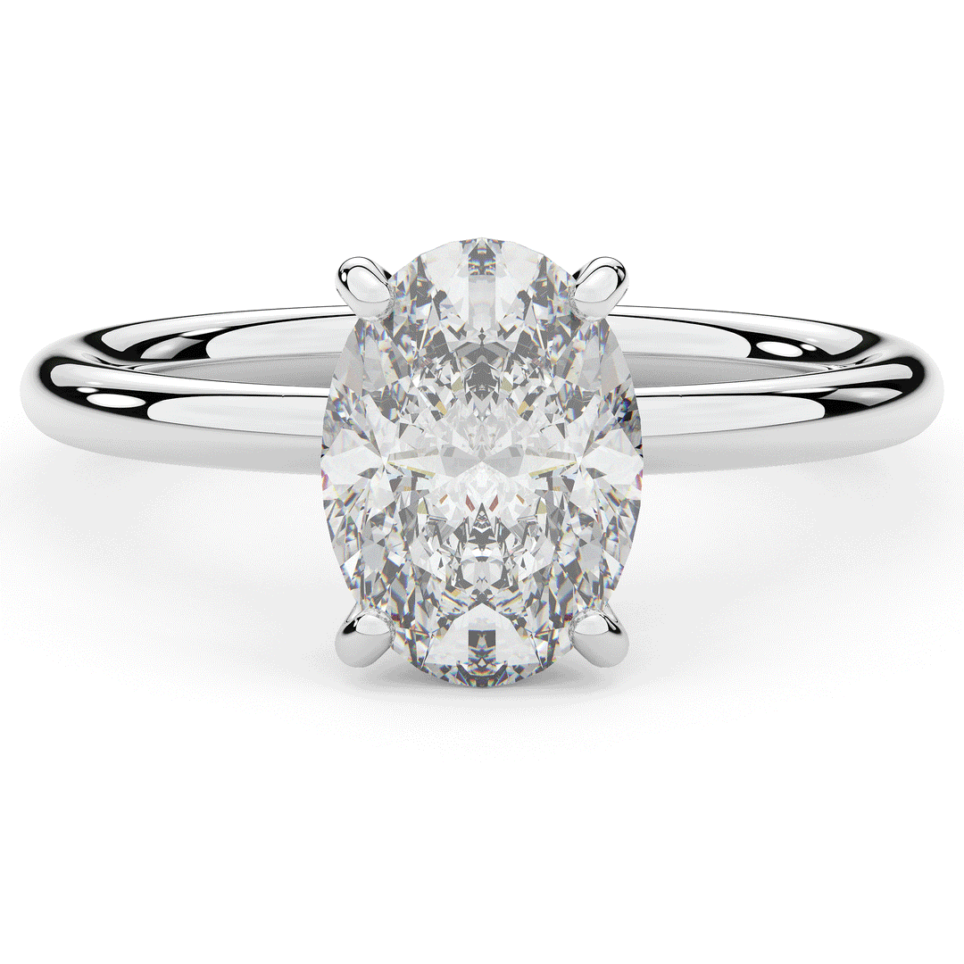 2.05CT.TW OVAL LAB DIAMOND SOLITAIRE ENGAGEMENT RING - Nazarelle