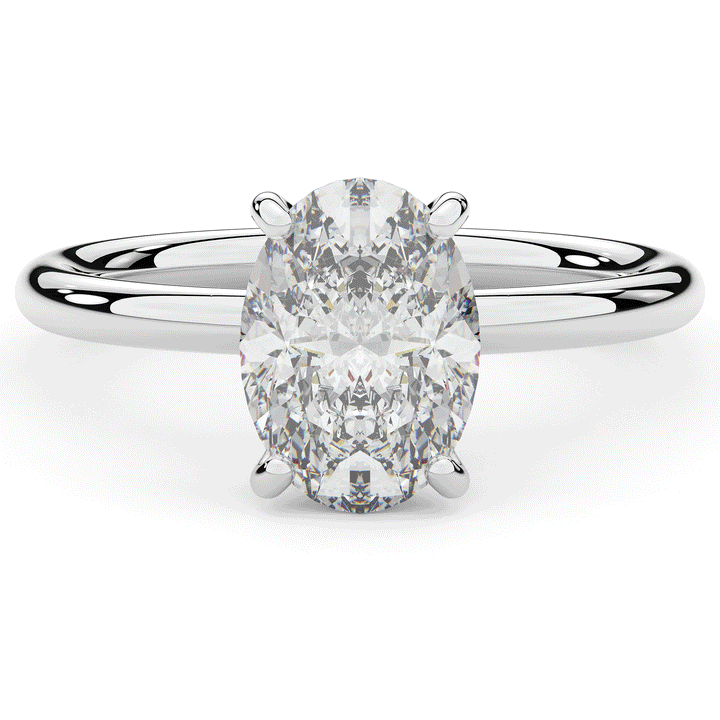 2.05CT.TW OVAL LAB DIAMOND SOLITAIRE ENGAGEMENT RING - Nazarelle
