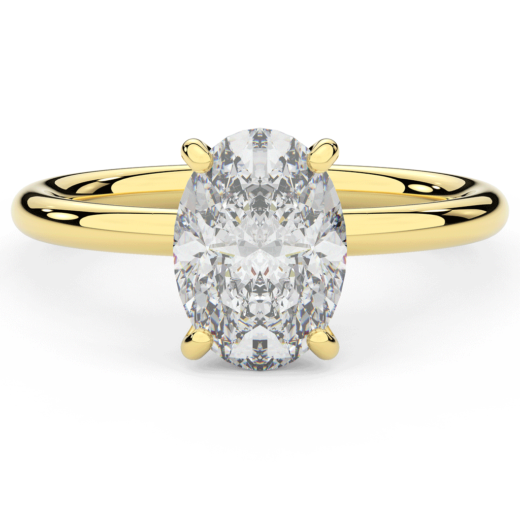 2.05CT.TW OVAL LAB DIAMOND SOLITAIRE ENGAGEMENT RING - Nazarelle
