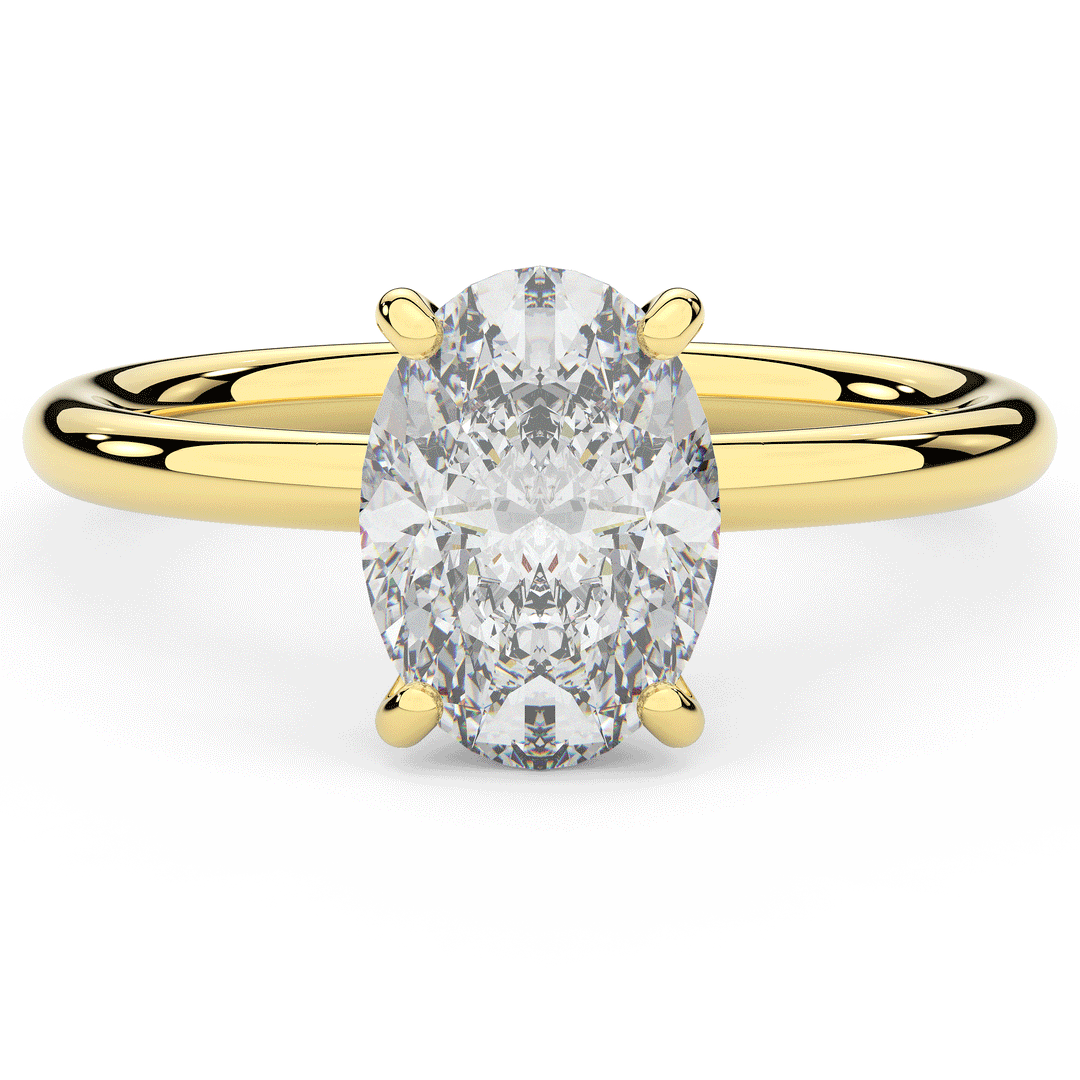2.05CT.TW OVAL LAB DIAMOND SOLITAIRE ENGAGEMENT RING - Nazarelle