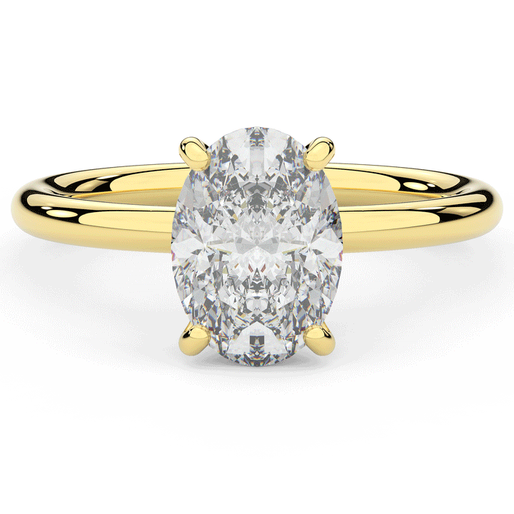 2.05CT.TW OVAL LAB DIAMOND SOLITAIRE ENGAGEMENT RING - Nazarelle