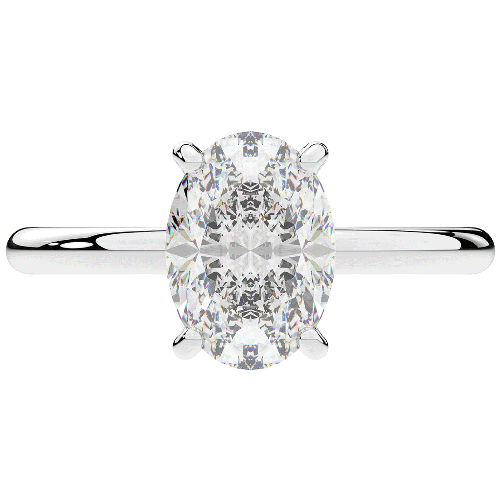 2.05CT.TW OVAL LAB DIAMOND SOLITAIRE ENGAGEMENT RING - Nazarelle
