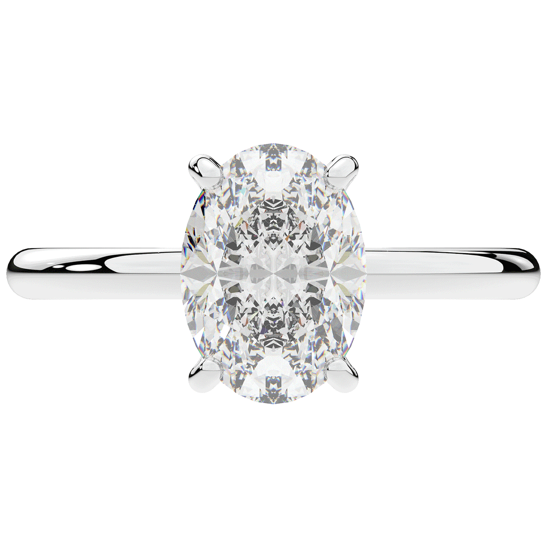 2.05CT.TW OVAL LAB DIAMOND SOLITAIRE ENGAGEMENT RING - Nazarelle