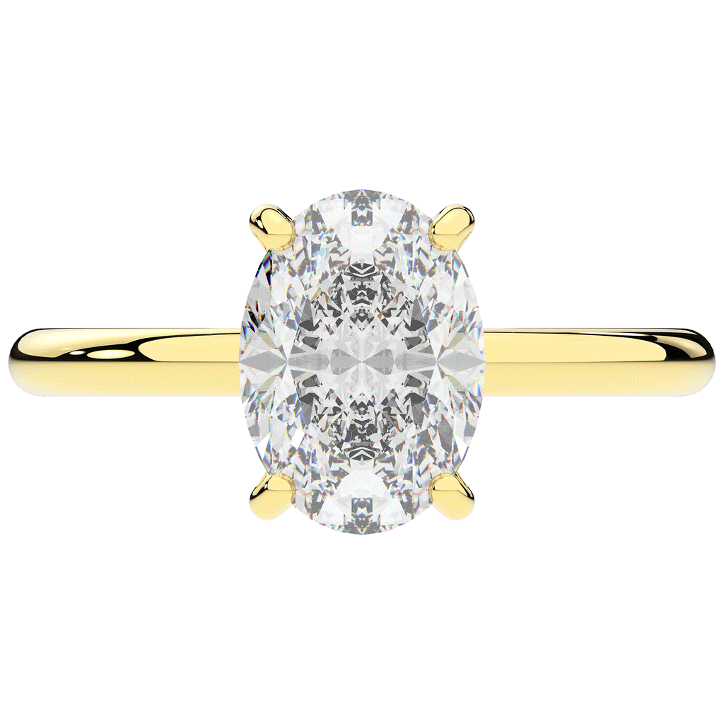 2.05CT.TW OVAL LAB DIAMOND SOLITAIRE ENGAGEMENT RING - Nazarelle