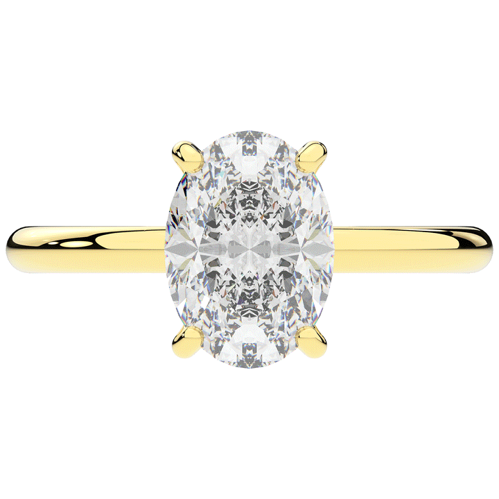 2.05CT.TW OVAL LAB DIAMOND SOLITAIRE ENGAGEMENT RING - Nazarelle