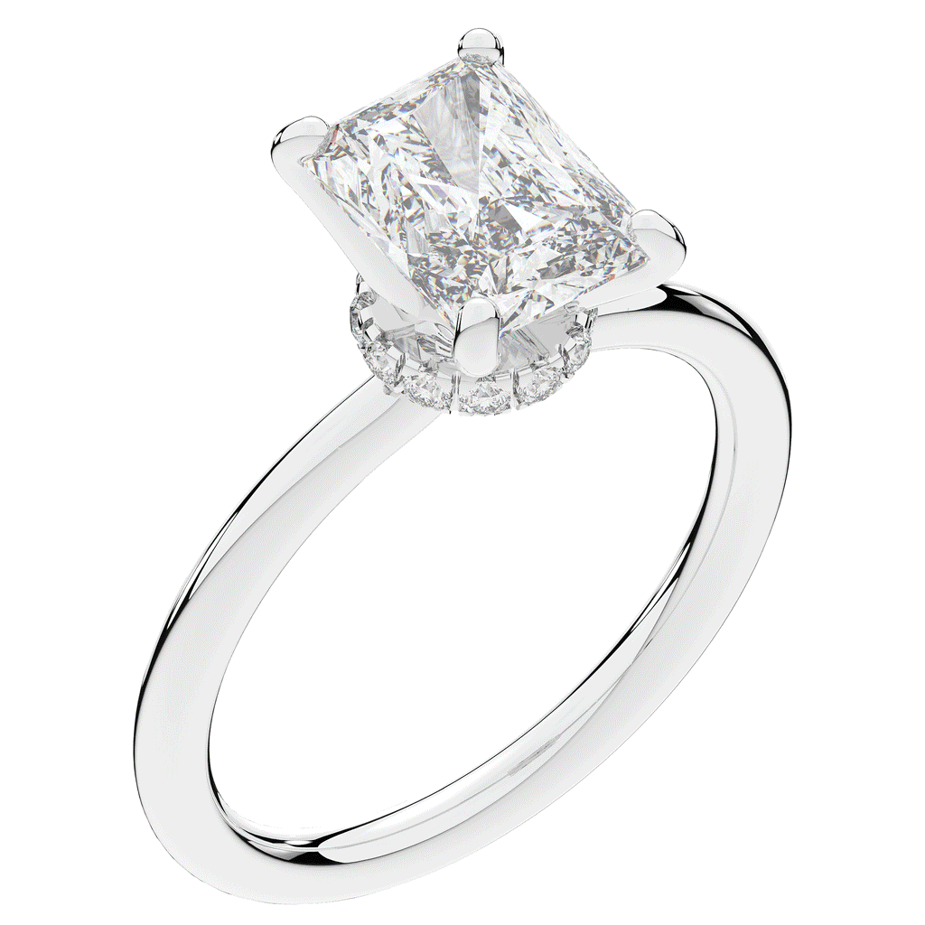 2.05CT.TW RADIANT LAB DIAMOND SOLITAIRE ENGAGEMENT RING - Nazarelle