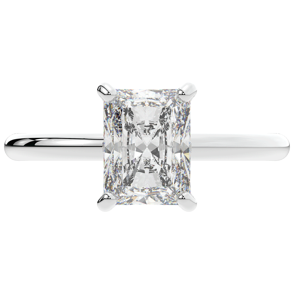 2.05CT.TW RADIANT LAB DIAMOND SOLITAIRE ENGAGEMENT RING - Nazarelle