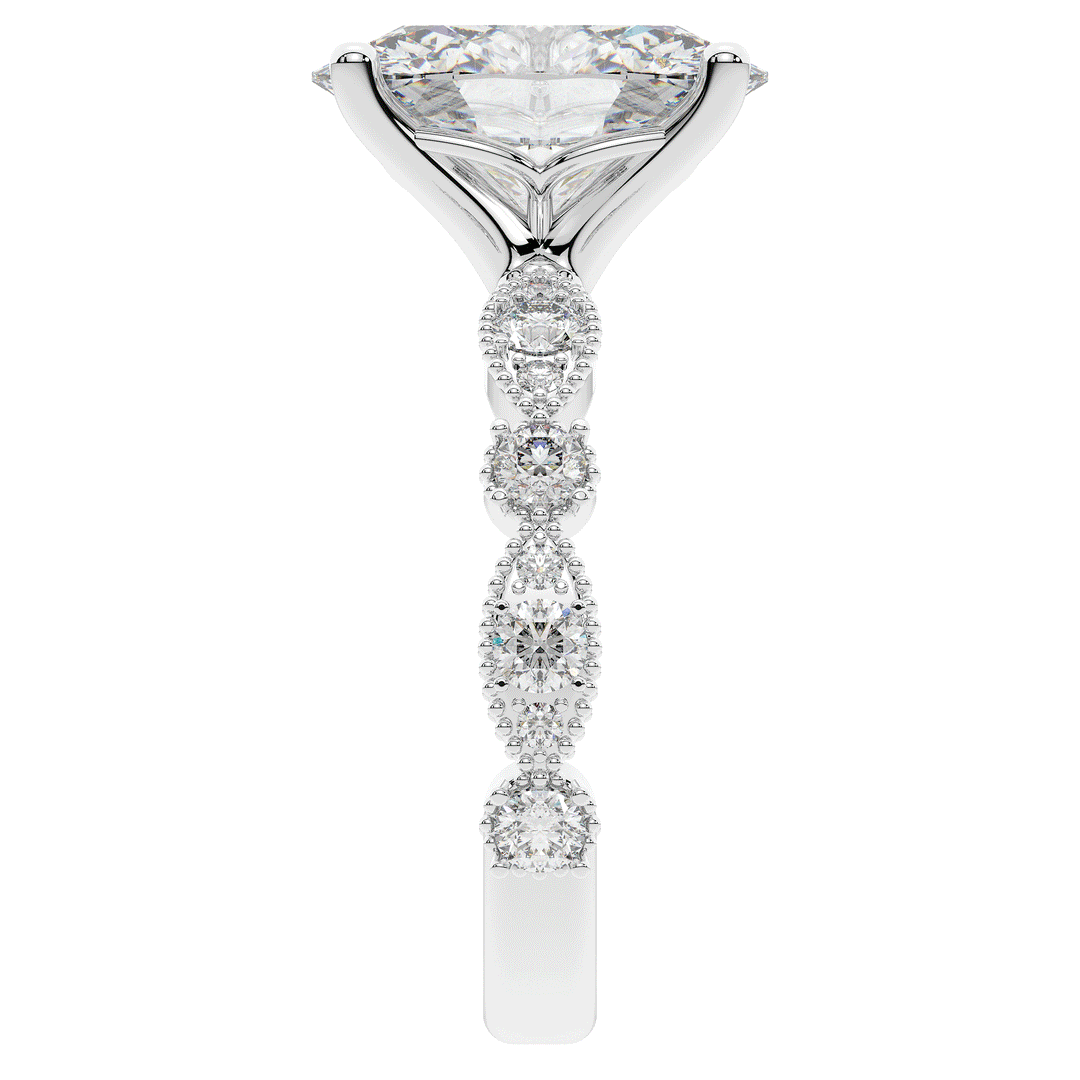 3.50CT.TW OVAL LAB DIAMOND SOLITAIRE ENGAGEMENT RING - Nazarelle