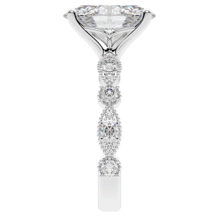 3.50CT.TW OVAL LAB DIAMOND SOLITAIRE ENGAGEMENT RING - Nazarelle