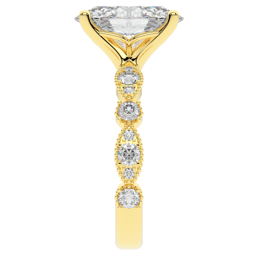 3.50CT.TW OVAL LAB DIAMOND SOLITAIRE ENGAGEMENT RING - Nazarelle