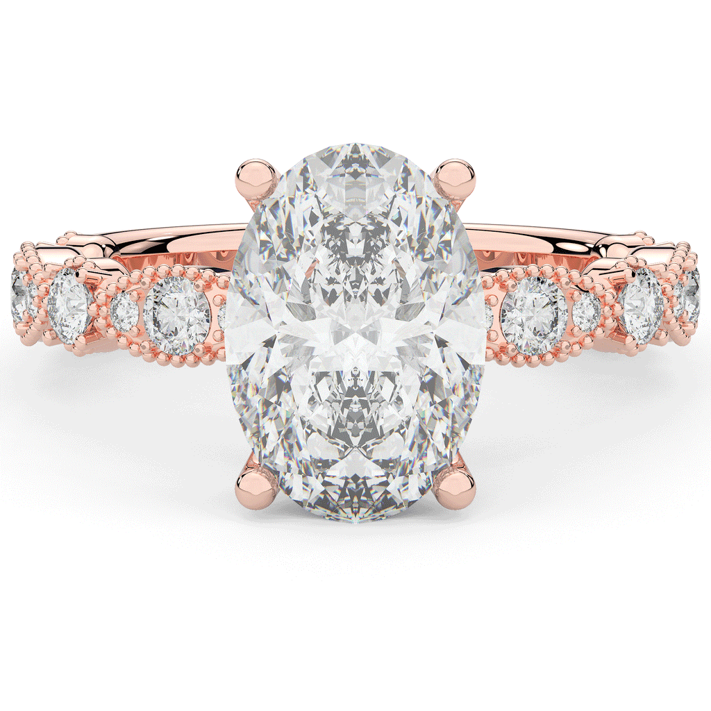 3.50CT.TW OVAL LAB DIAMOND SOLITAIRE ENGAGEMENT RING - Nazarelle