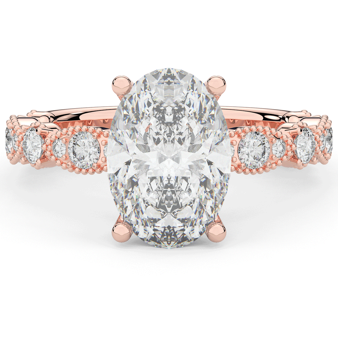 3.50CT.TW OVAL LAB DIAMOND SOLITAIRE ENGAGEMENT RING - Nazarelle