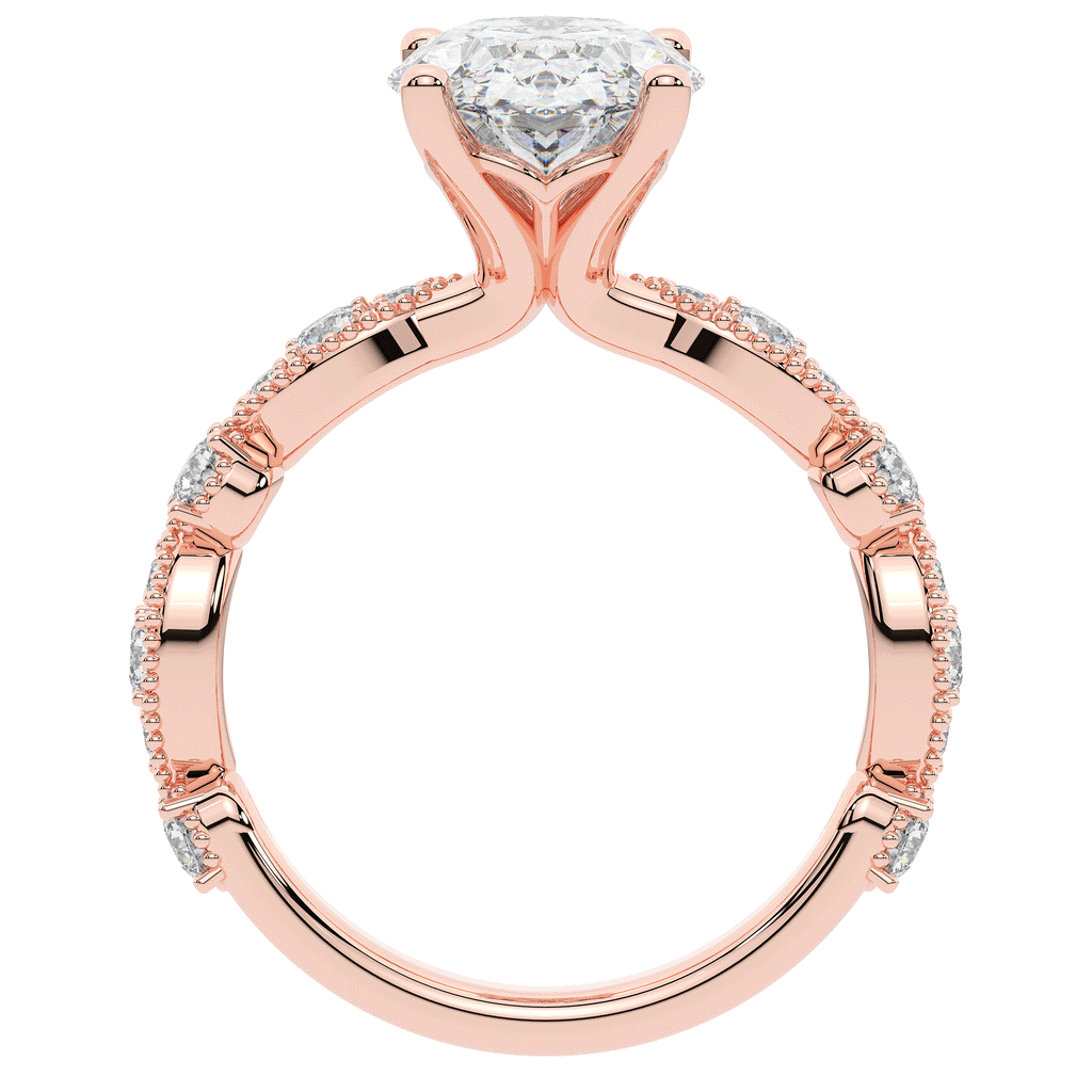 3.50CT.TW OVAL LAB DIAMOND SOLITAIRE ENGAGEMENT RING - Nazarelle