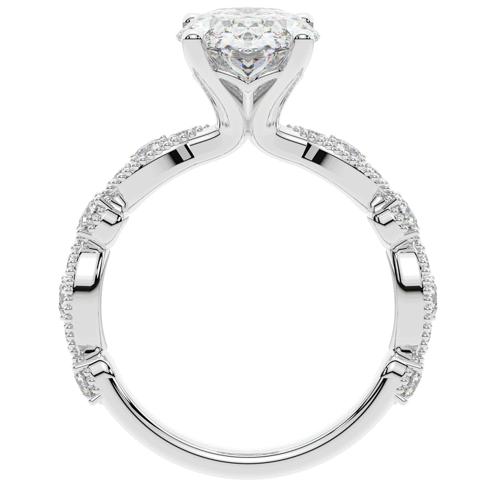 3.50CT.TW OVAL LAB DIAMOND SOLITAIRE ENGAGEMENT RING - Nazarelle