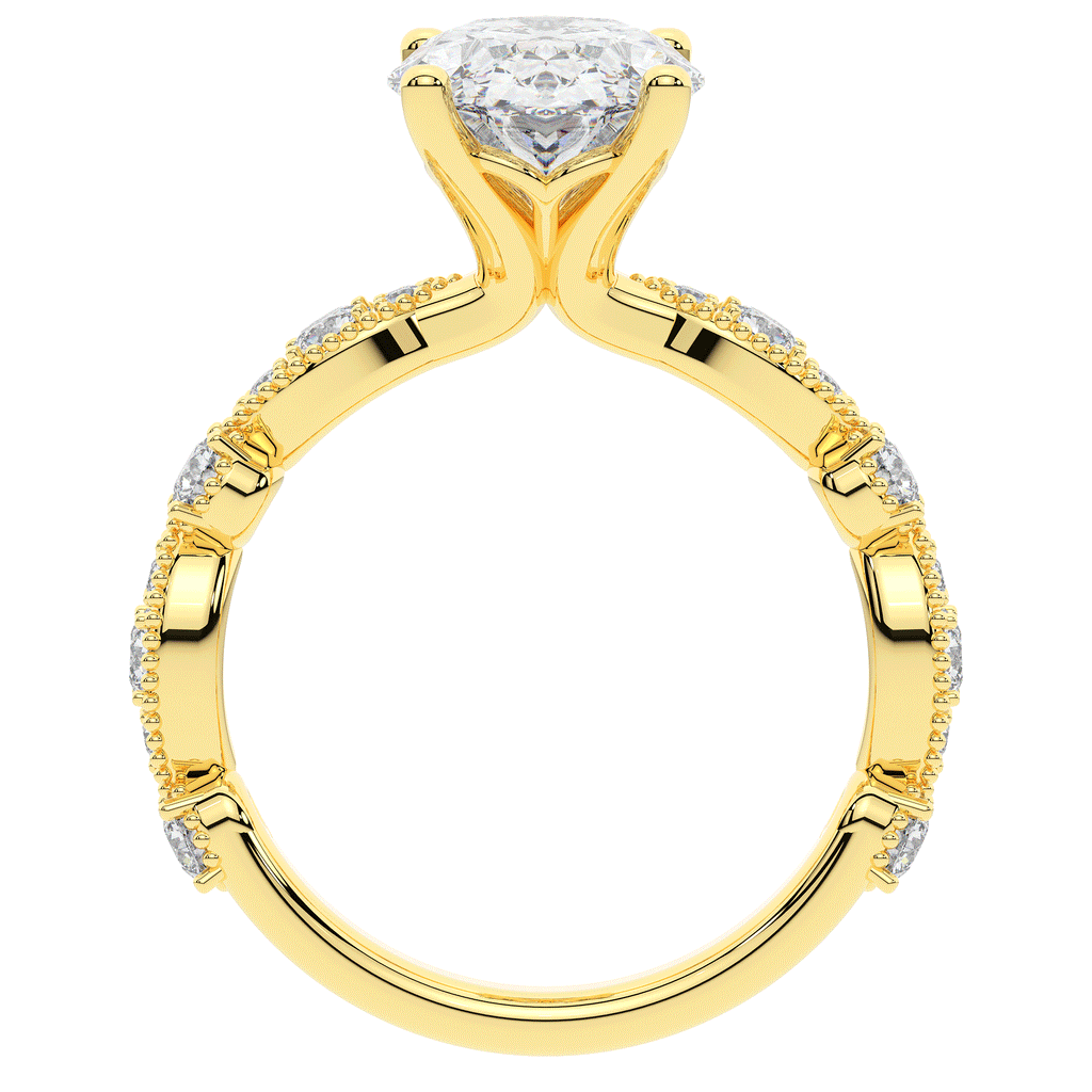 3.50CT.TW OVAL LAB DIAMOND SOLITAIRE ENGAGEMENT RING - Nazarelle