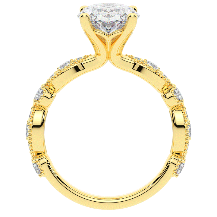 3.50CT.TW OVAL LAB DIAMOND SOLITAIRE ENGAGEMENT RING - Nazarelle