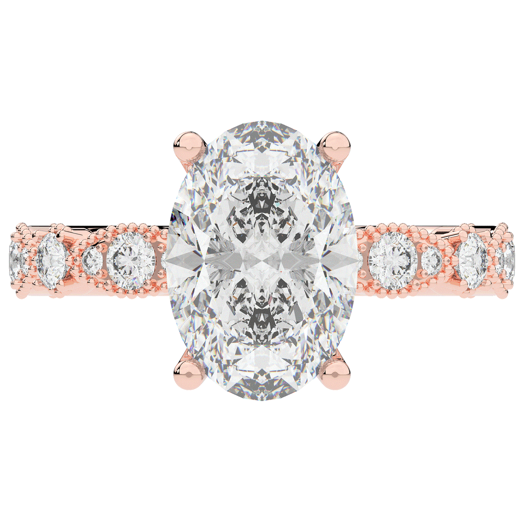 3.50CT.TW OVAL LAB DIAMOND SOLITAIRE ENGAGEMENT RING - Nazarelle