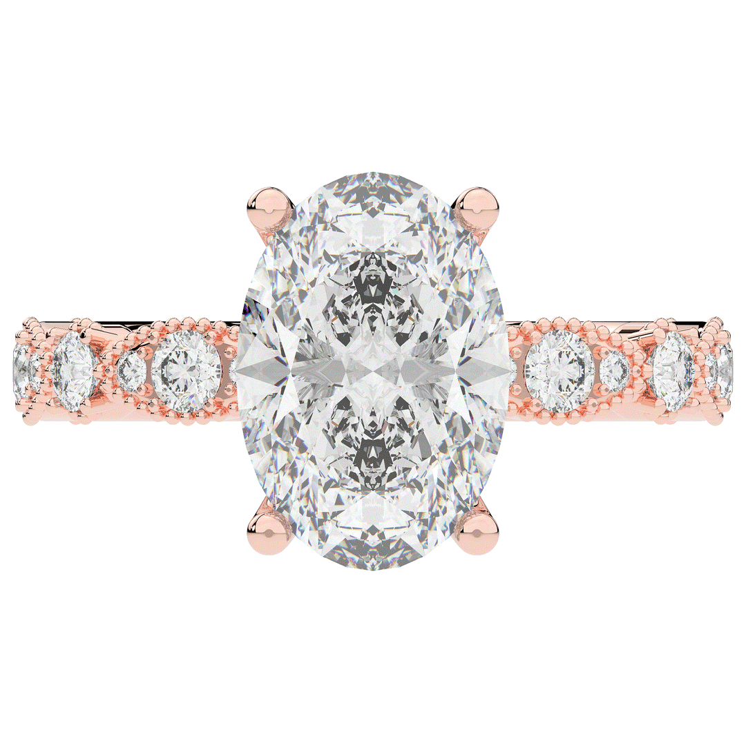 3.50CT.TW OVAL LAB DIAMOND SOLITAIRE ENGAGEMENT RING - Nazarelle