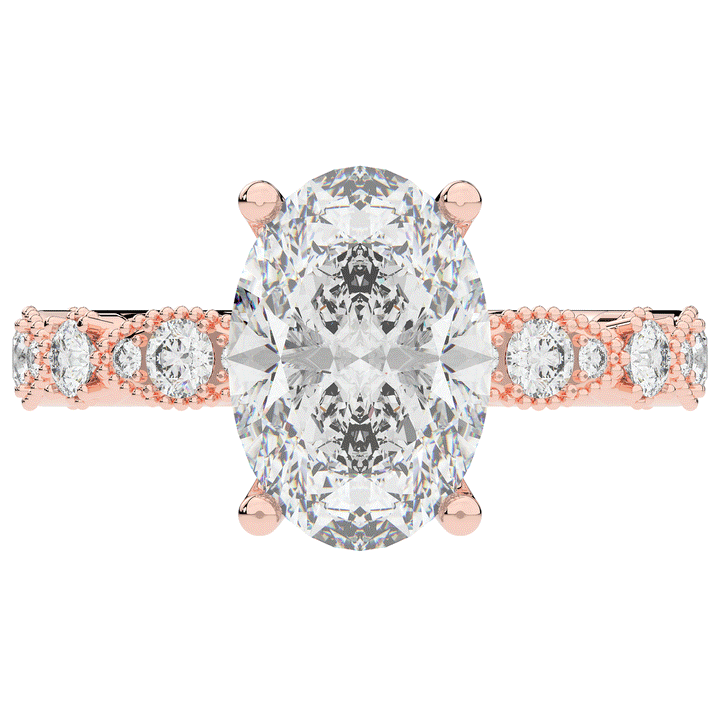 3.50CT.TW OVAL LAB DIAMOND SOLITAIRE ENGAGEMENT RING - Nazarelle