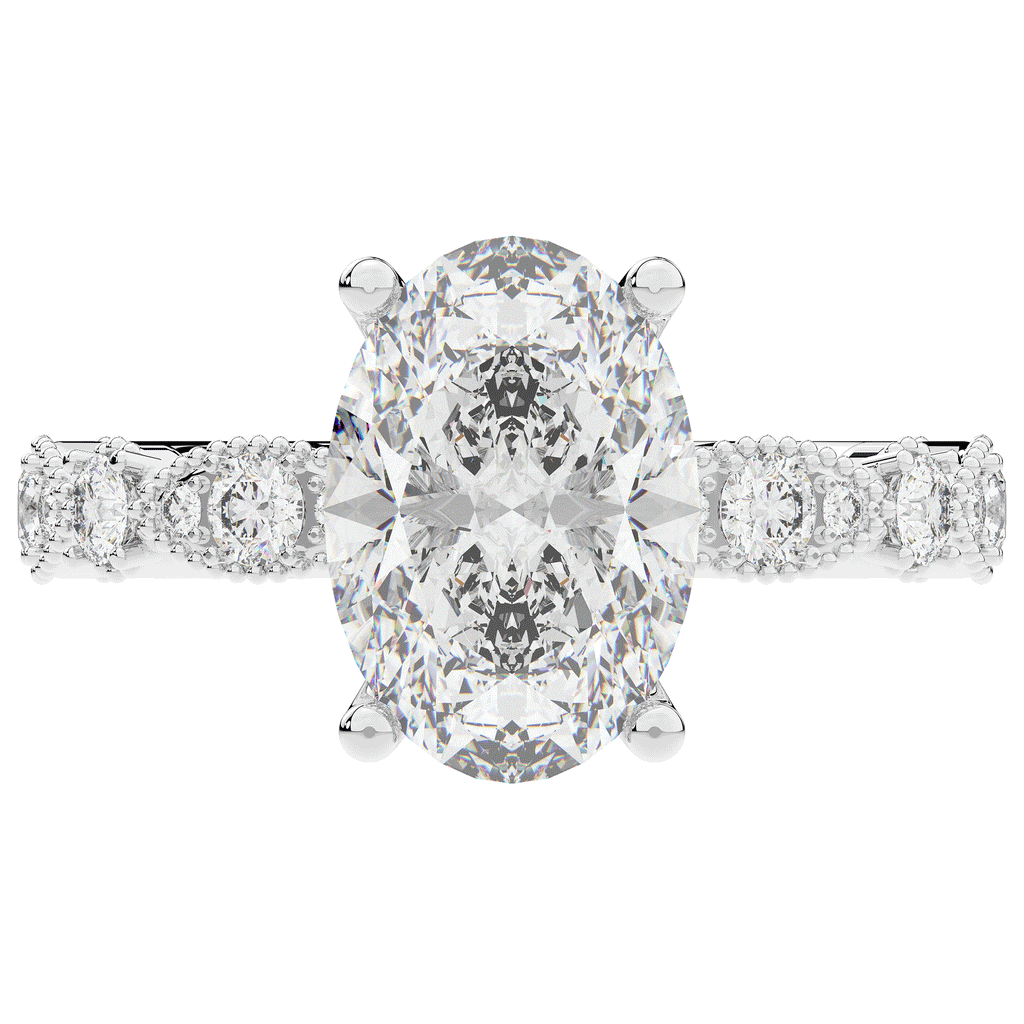 3.50CT.TW OVAL LAB DIAMOND SOLITAIRE ENGAGEMENT RING - Nazarelle