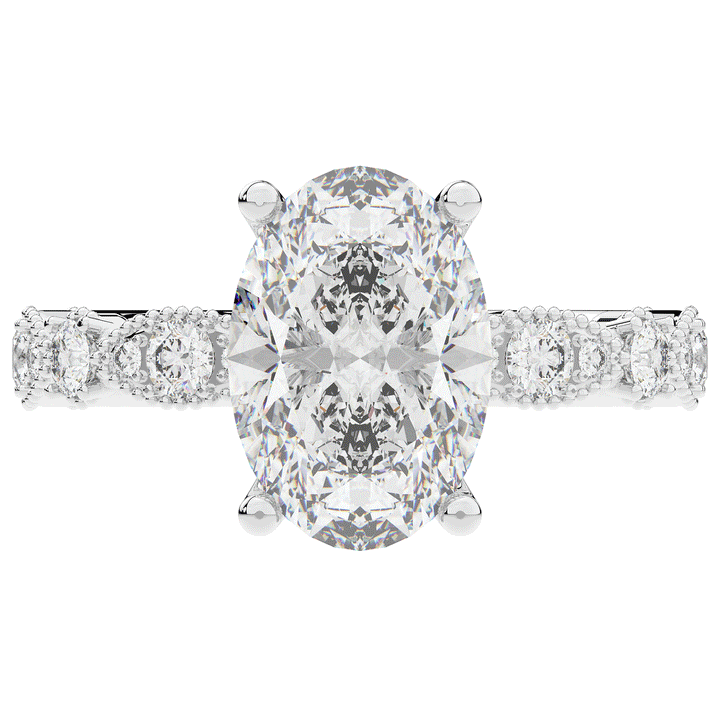 3.50CT.TW OVAL LAB DIAMOND SOLITAIRE ENGAGEMENT RING - Nazarelle