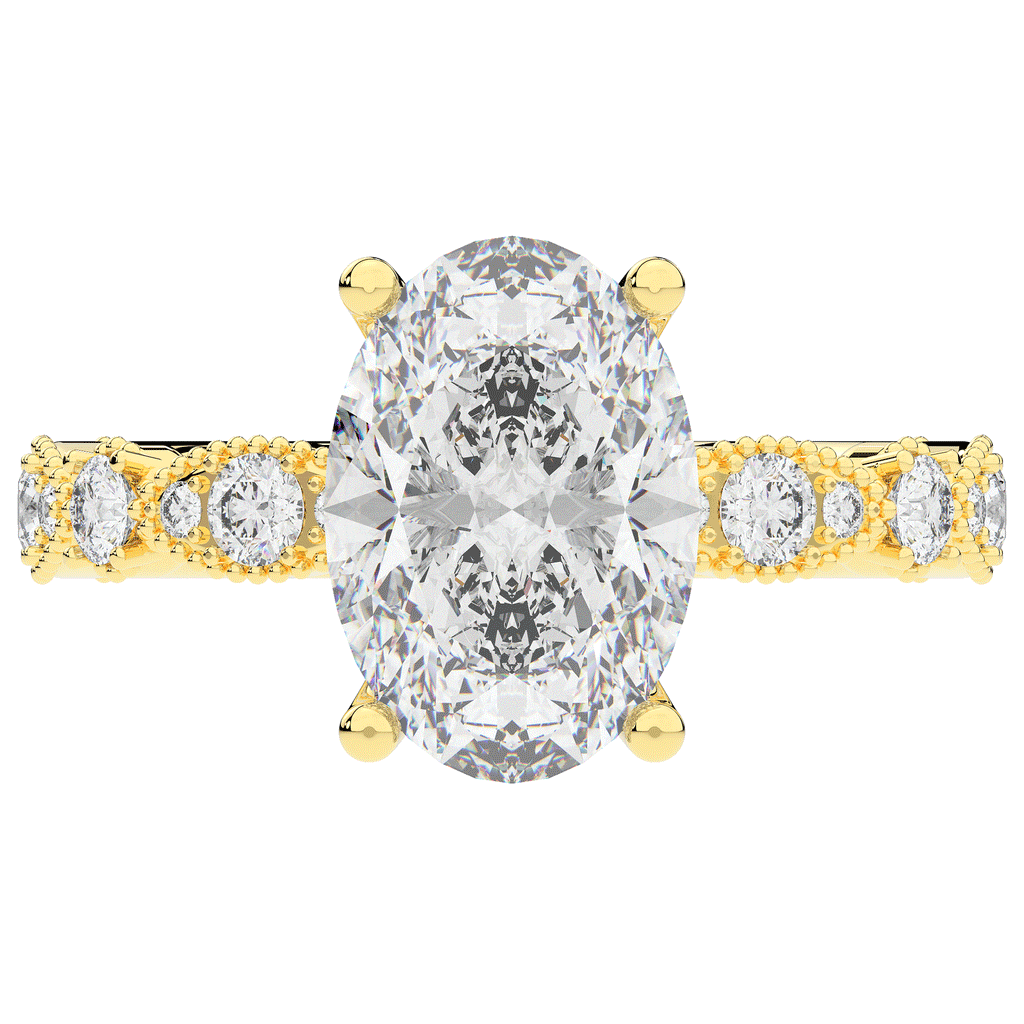 3.50CT.TW OVAL LAB DIAMOND SOLITAIRE ENGAGEMENT RING - Nazarelle
