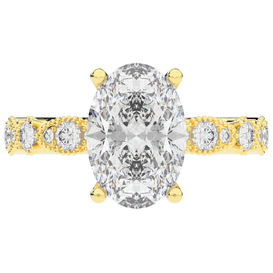 3.50CT.TW OVAL LAB DIAMOND SOLITAIRE ENGAGEMENT RING - Nazarelle