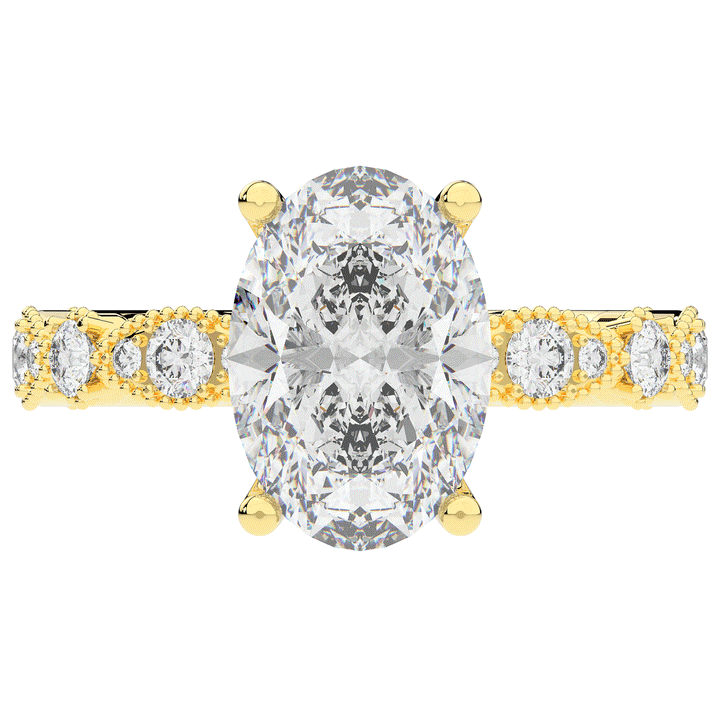 3.50CT.TW OVAL LAB DIAMOND SOLITAIRE ENGAGEMENT RING - Nazarelle