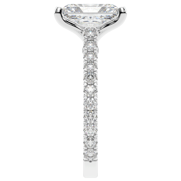 4.25CT.TW RADIANT LAB DIAMOND SOLITAIRE ENGAGEMENT RING - Nazarelle