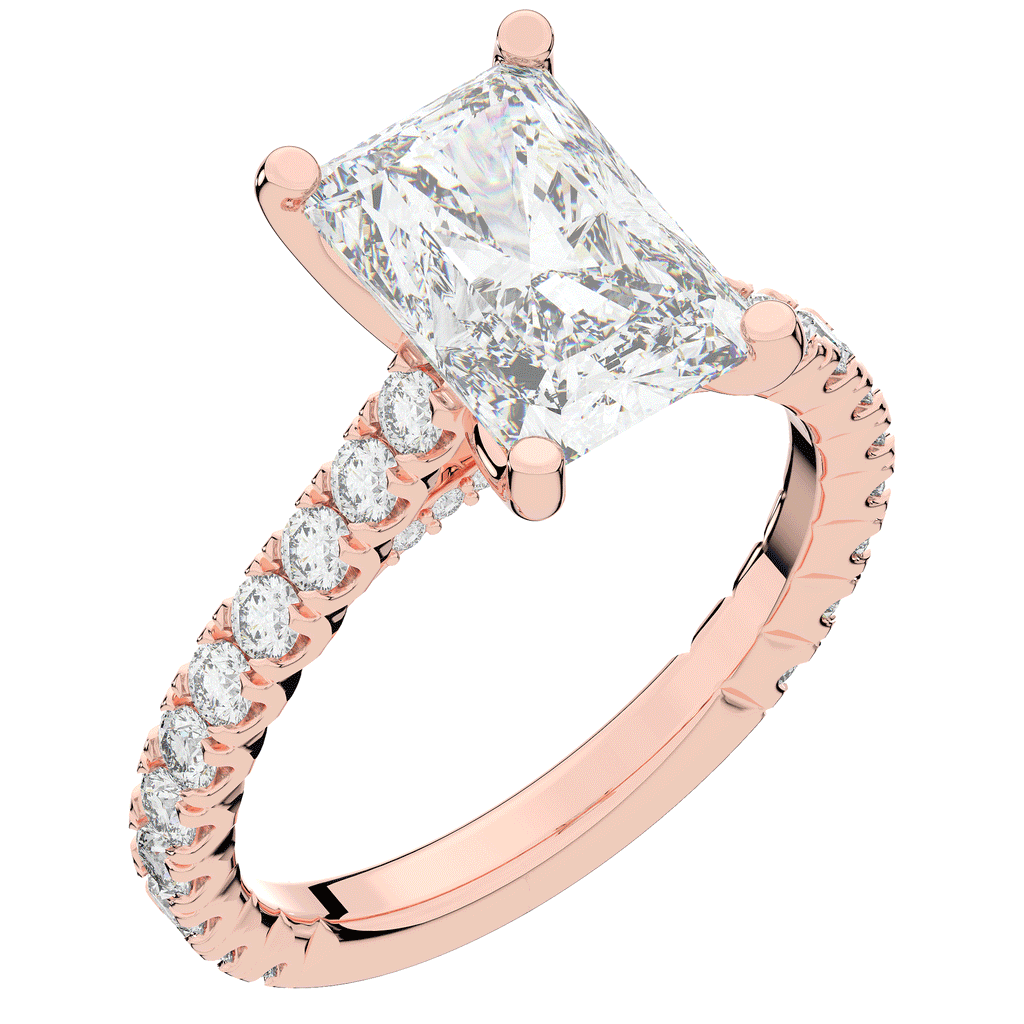 4.25CT.TW RADIANT LAB DIAMOND SOLITAIRE ENGAGEMENT RING - Nazarelle