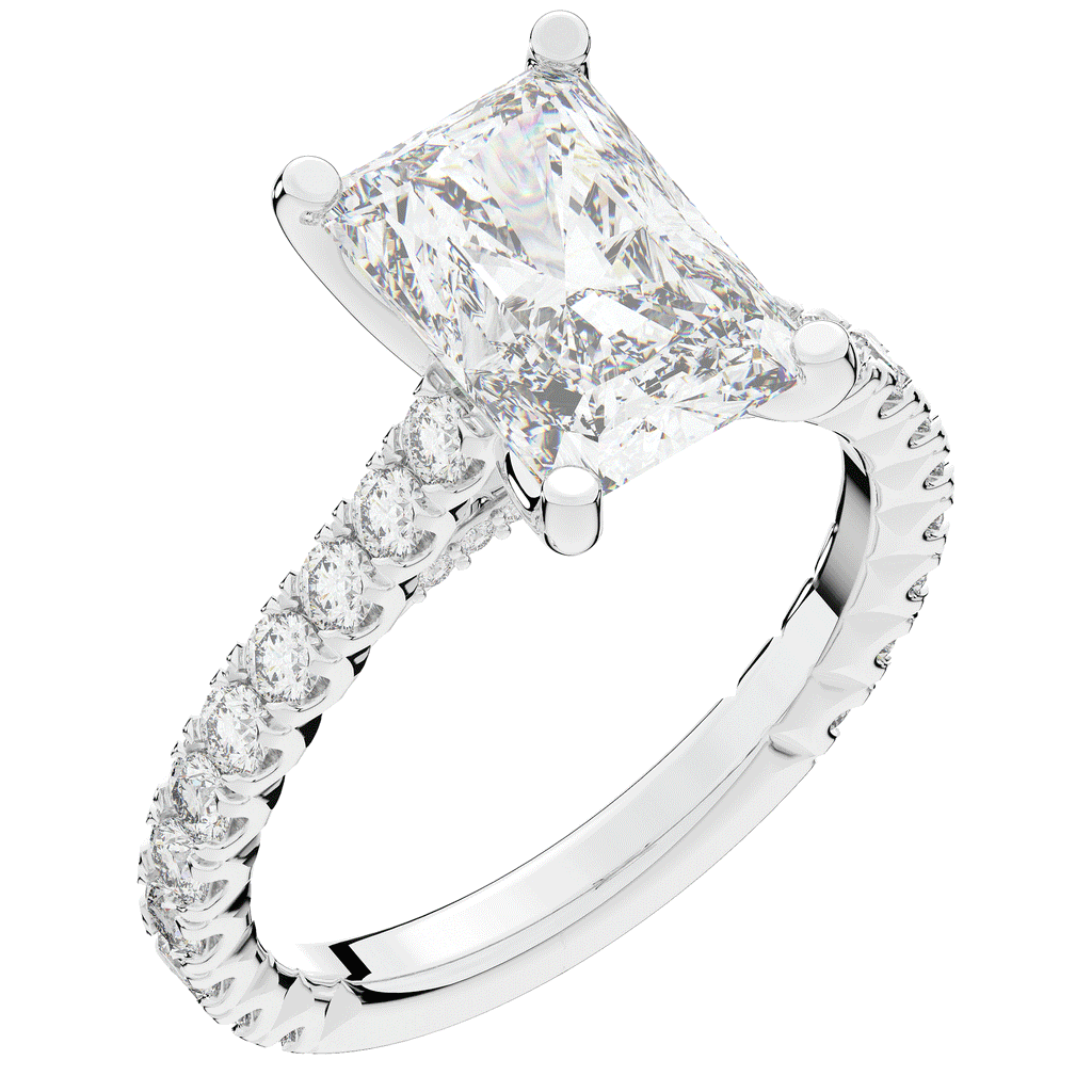 4.25CT.TW RADIANT LAB DIAMOND SOLITAIRE ENGAGEMENT RING - Nazarelle