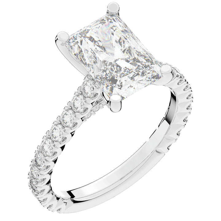 4.25CT.TW RADIANT LAB DIAMOND SOLITAIRE ENGAGEMENT RING - Nazarelle
