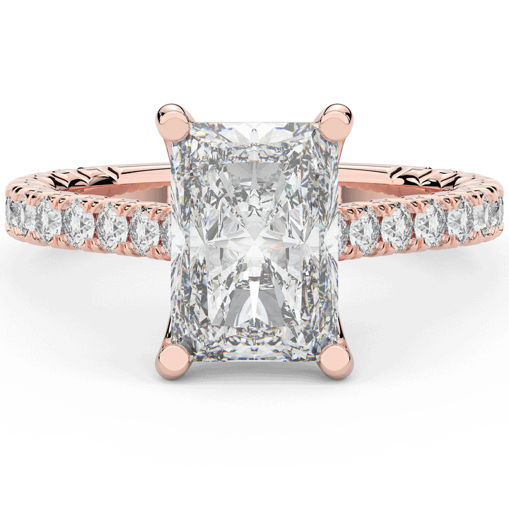 4.25CT.TW RADIANT LAB DIAMOND SOLITAIRE ENGAGEMENT RING - Nazarelle