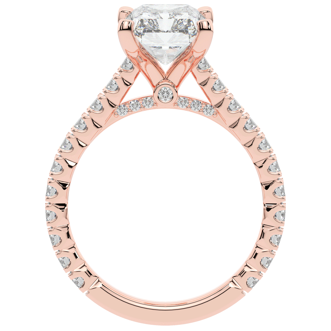 4.25CT.TW RADIANT LAB DIAMOND SOLITAIRE ENGAGEMENT RING - Nazarelle