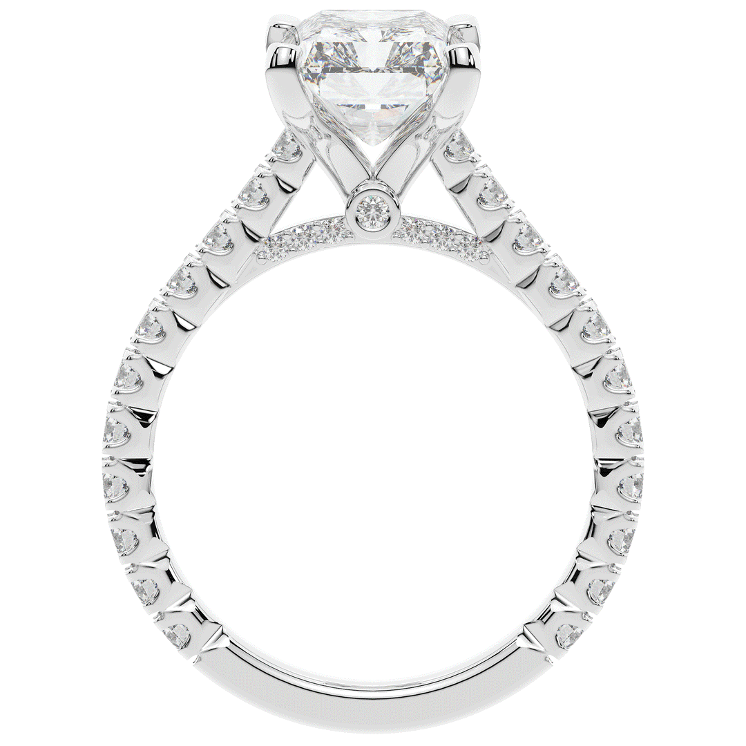 4.25CT.TW RADIANT LAB DIAMOND SOLITAIRE ENGAGEMENT RING - Nazarelle